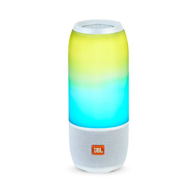 JBL Pulse 3 - White - Waterproof portable Bluetooth speaker with 360° lightshow and sound. - Hero image number null